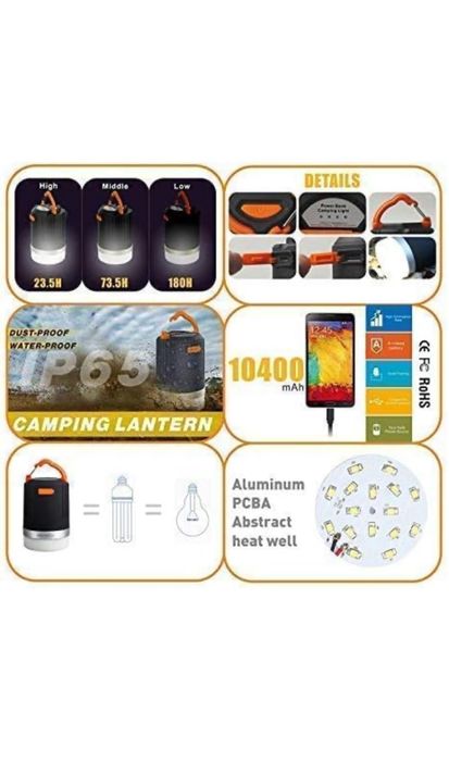 Ліхтар, супер яскравий, водонепронекний, партативний на 10400mA