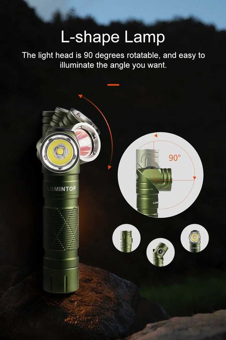 LUMINTOP L1 Ліхтар з Поворотною Головою (900 Люмен 126 Метрів) Магніт
