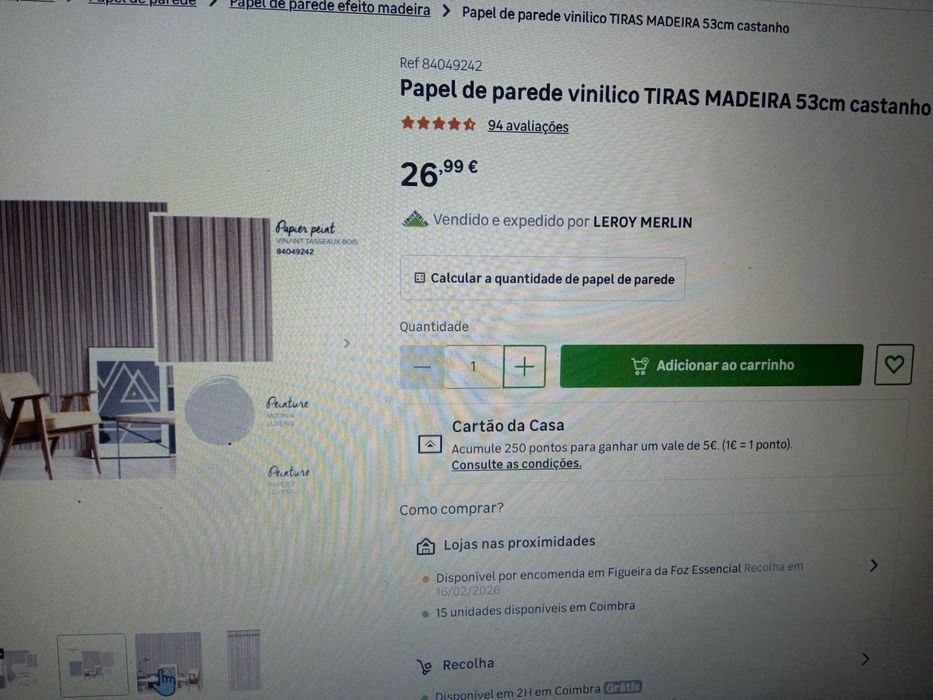 4 rolos papel de parede floral e madeira (novos)