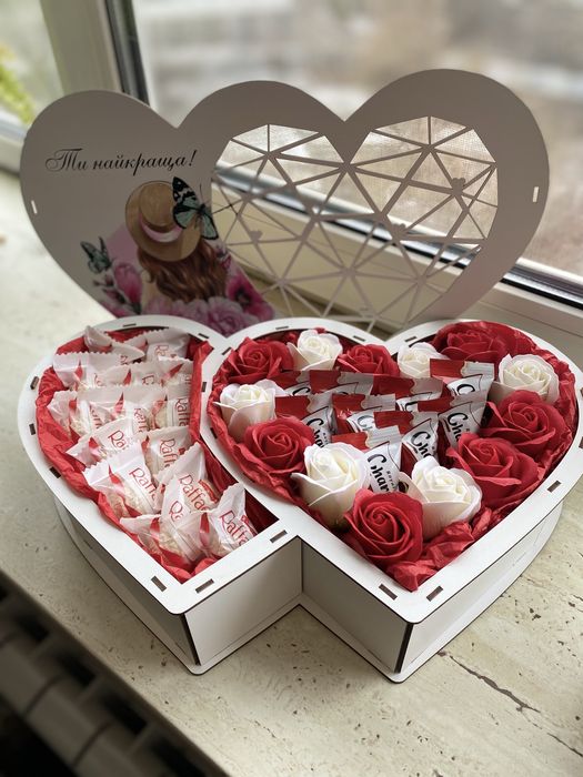 Букет с конфет, фуд букет букет с сухофруктов 14 февраля день влюбленн
