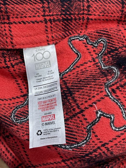 Байкова сорочка-піджак в клітинку Marvel 18-12 міс