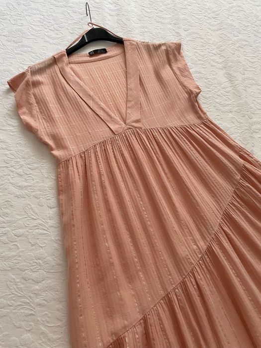 Vestido rosa comprido