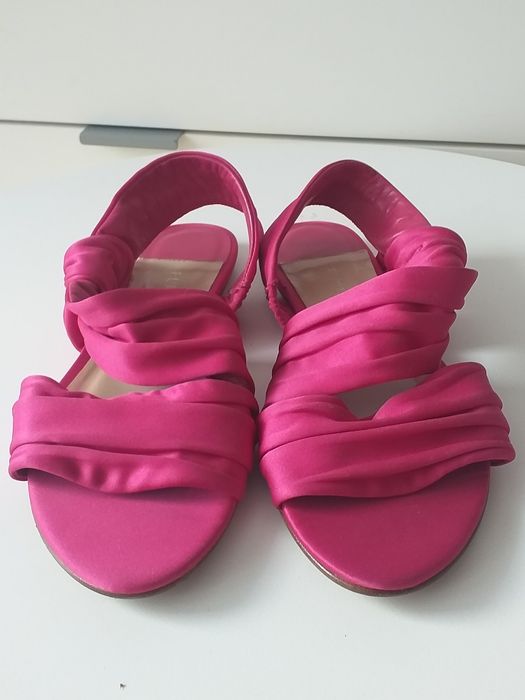 Sandały Furla r38 różowe fuksja materiał skóra