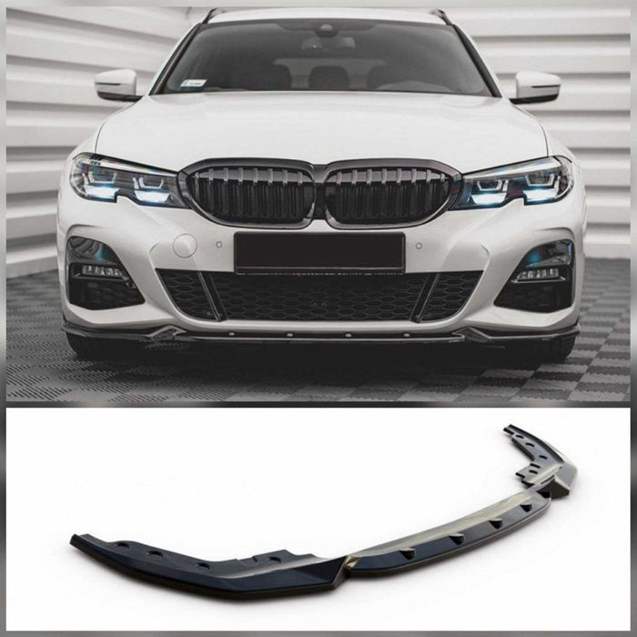 Сплиттер BMW 3 G20 стиль Maxton Design цельный дифузор спойлер cплiтер