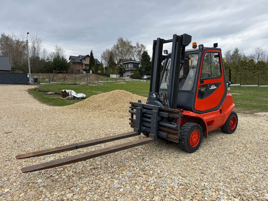 Wózek widłowy Linde H40D (obrotnica, długie rozsuwane widły , kabina)