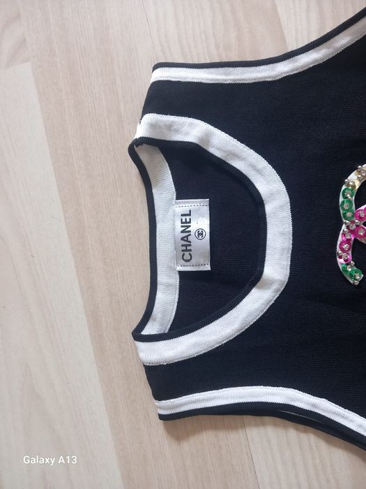 Chanel bluzeczka krótka prążek s