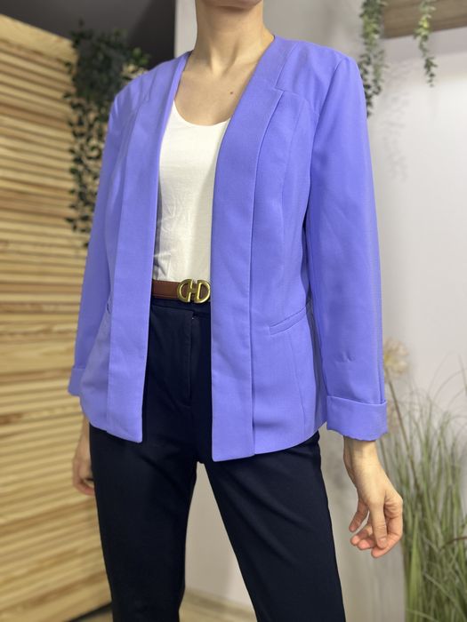 Niebieski damski żakiet marynarka – rozmiar 42