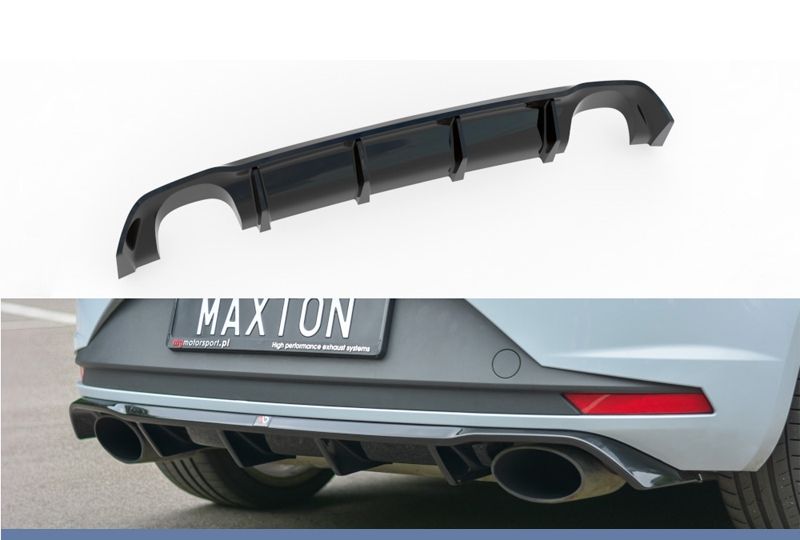 DIFUSOR TRASEIRO SEAT LEON 5F 2012-2016 PRETO BRILHANTE