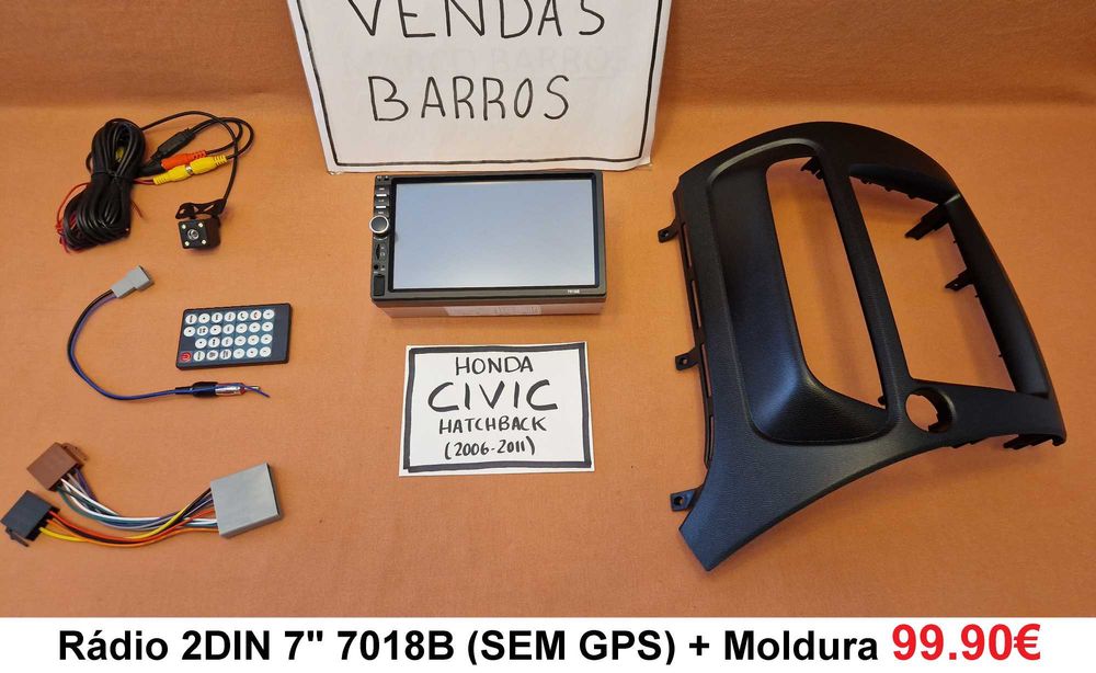 (NOVO) Rádio 2DIN HONDA Civic Hatchback (2006 a 2017) • Android 4+64GB