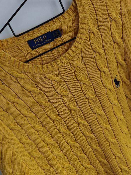 Ralph Lauren sweter warkocz męski logowany  L
