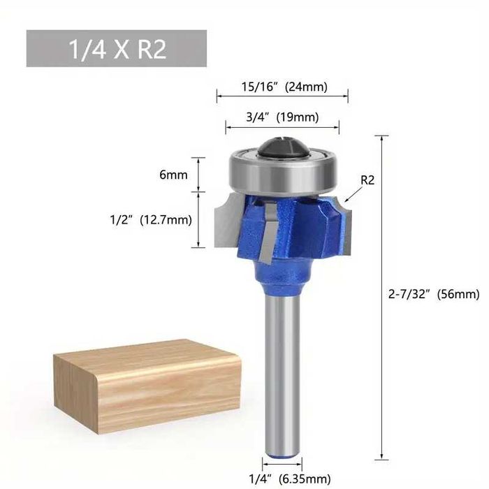 Фреза для отделки кромки изделий из дерева, 6.35мм. хвостовик