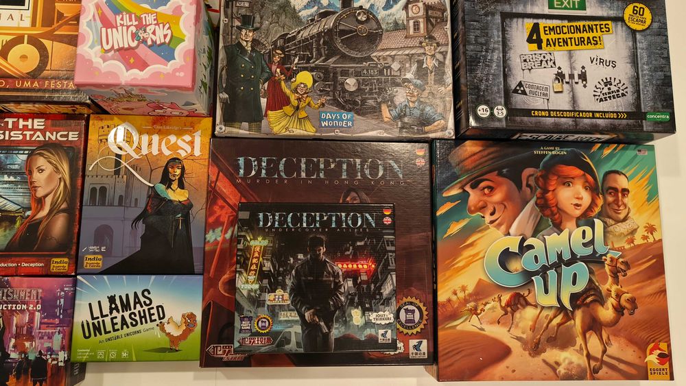Jogos de Tabuleiro - 7 Wonders, Ticket to Ride, Camel Up e mais
