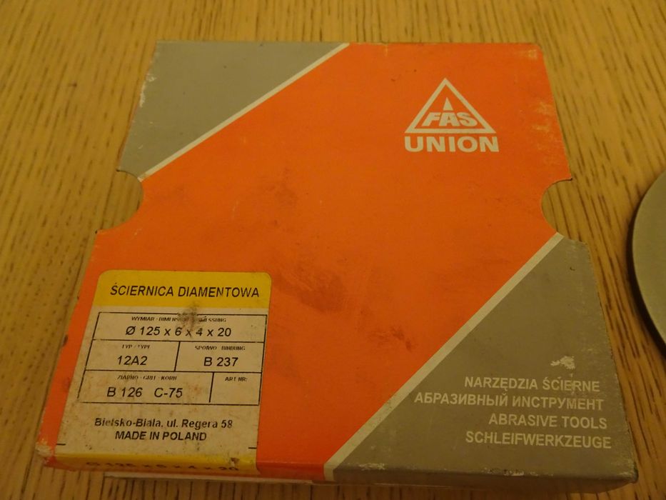 Ściernica diamentowa 125 x6 x 4 x 20 mm. B126 C 75 tarcza ścierna 12A2