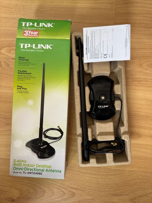 Antena Wi-Fi TP-Link 8dBi 2.4GHz (TL-ANT2408C) – Com Base Magnética