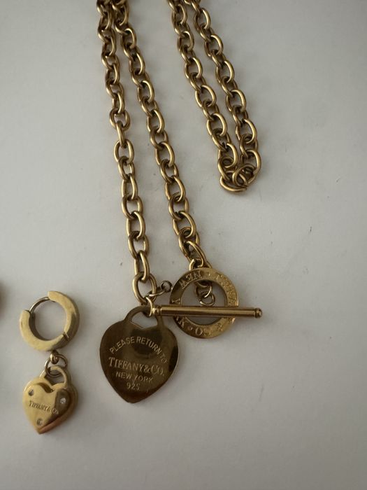 Naszyjnik  tiffany kolczyki stal