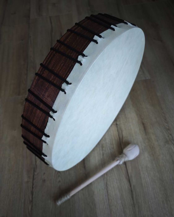 Bęben szamański 47cm + pałka ,ciemna obręcz (wysyłka gratis)