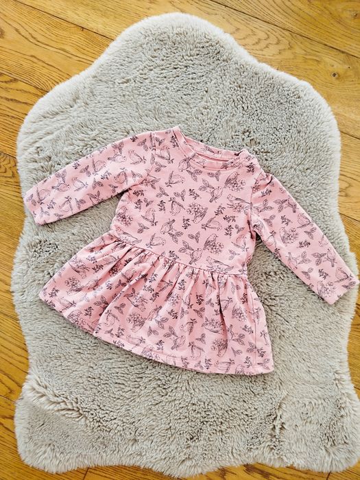 Bawełniana sukienka dresowa pudrowa r.80