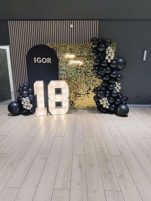 Ścianki balonowe, dekoracje i balony z helem, urodziny, roczek, 18stka i chrzciny,  ścianki do zdjęć oraz kolorowe miny dymne