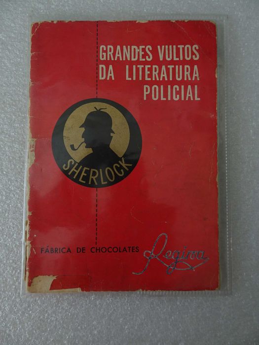 Rara caderneta Chocolates Regina - Sherlock - Grandes vultos da literatura policial (tem 4 cromos)