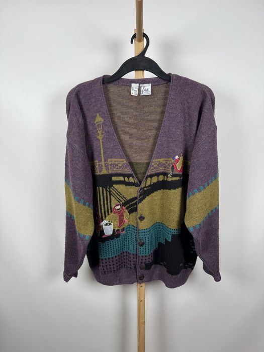 Vintage kardigan Coletti Studio sweter z dodatkiem wełny XL