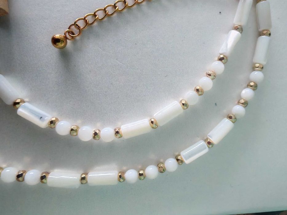 Letni choker naszyjnik z masy perłowej