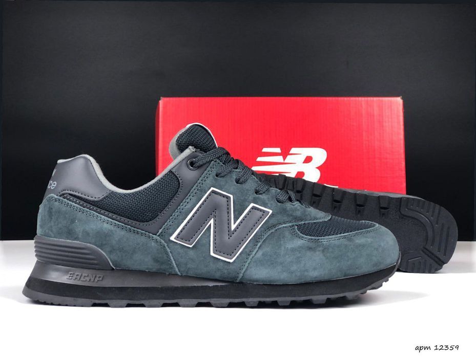 Чоловічі кросівки new balance 574 нью беланс сірі чорні сині