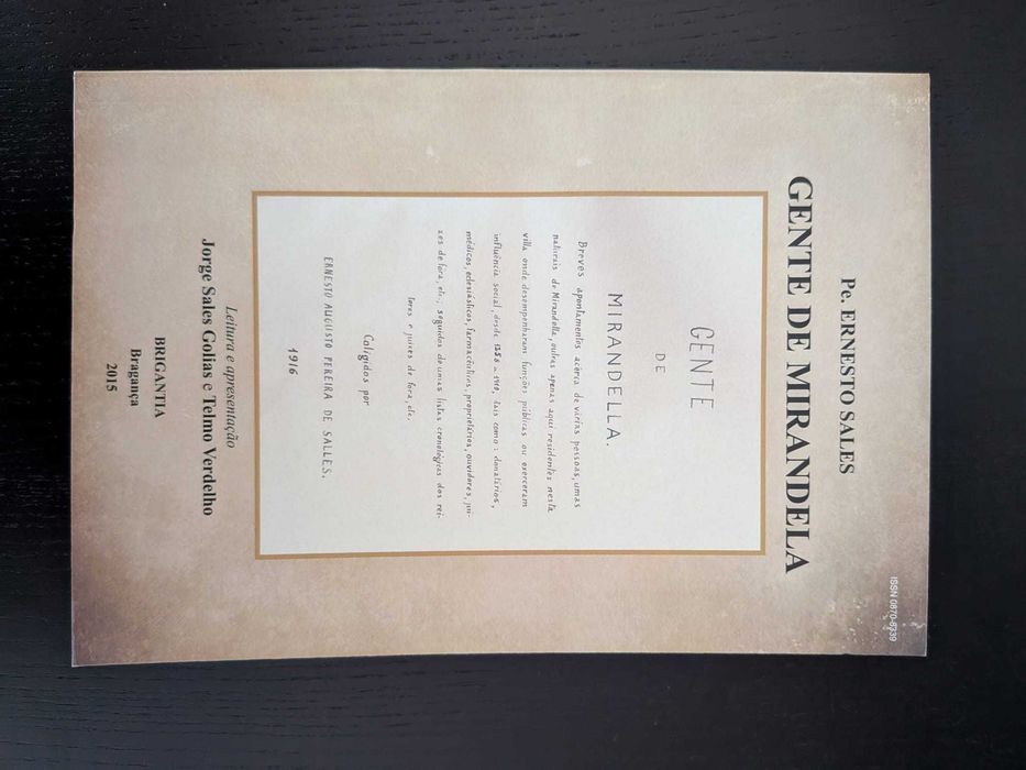 Pe. Ernesto Sales - Gente de Mirandela - 2015