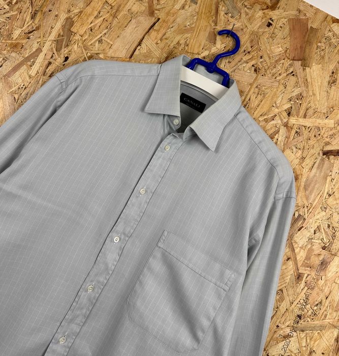 Koszula w kratę CANALI ITALY męska oldmoney casual elegancka r. XL