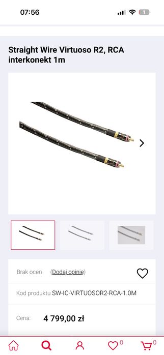 Rca interkonekt Straight Wire VIRTUOSO R2 -Okazja.