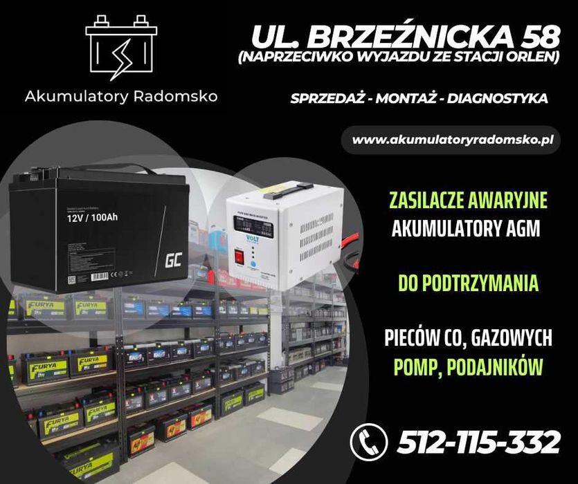 Akumulator START ECO 180Ah 1050A L+ Radomsko, Sklep Brzeźnicka 58