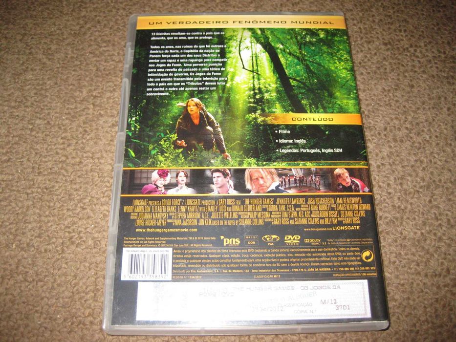 DVD "The Hunger Games: Os Jogos da Fome" com Jennifer Lawrence
