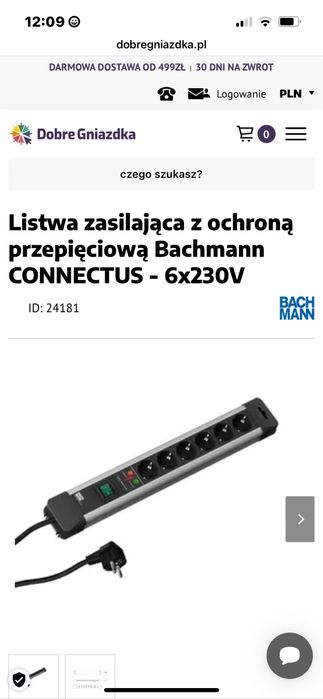Listwa zasilajaca z ochroną przepieciową