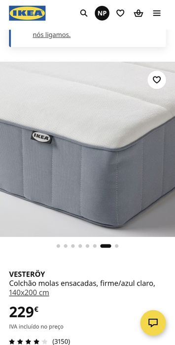 Colchão Ikea de casal 140x200 apenas 3 meses de uso