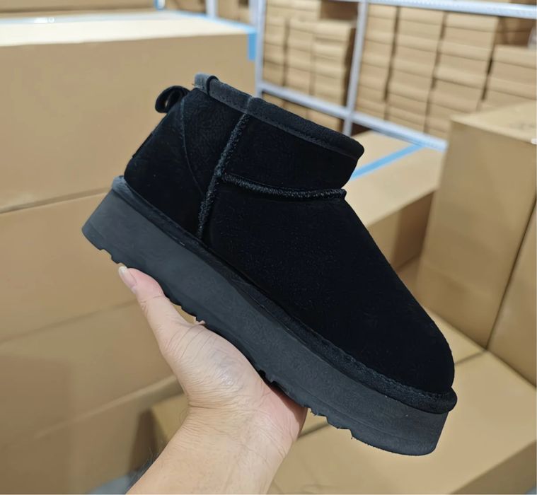 Чорні уггі, ugg платформа 3 см