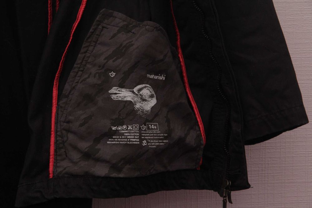 Maharishi Uniform S парка из хлопка укороченый рукав свободный крой
