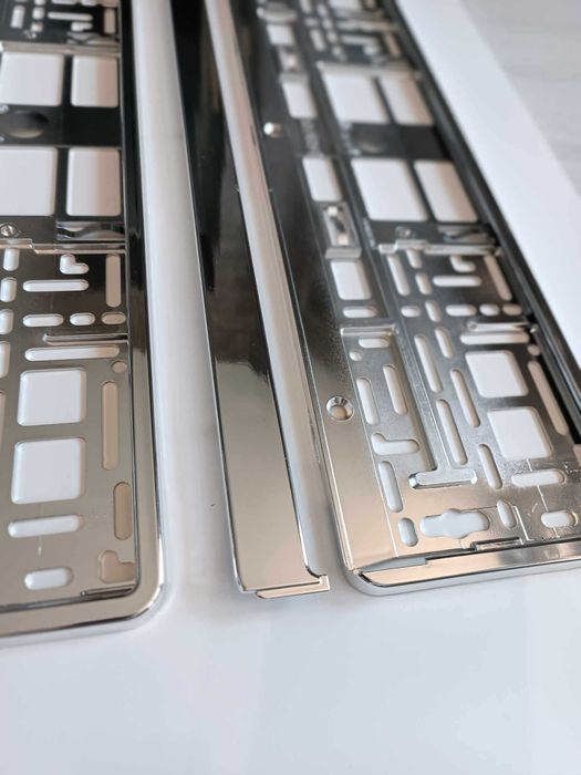 Ramka Ramki Tablicy Rejestracyjnej SREBRNA CHROM Rejestracja