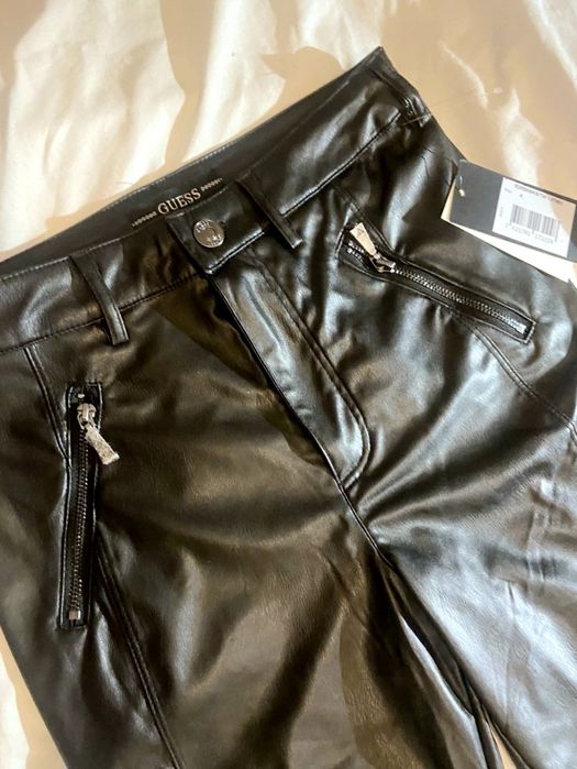 Spodnie guess xs legginsy eko skóra skorzane woskowane