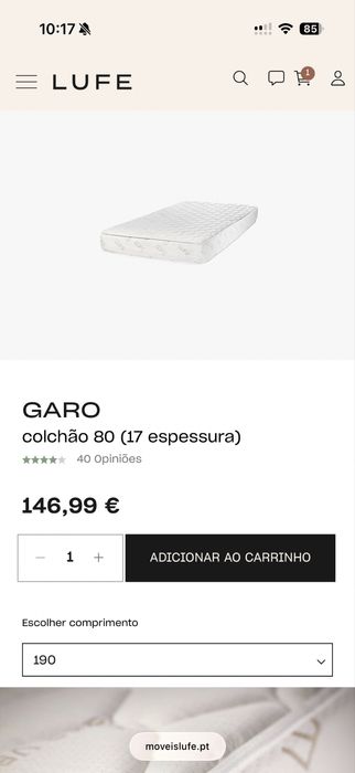 Colchao lufe 190x80 NOVO