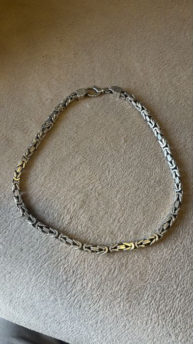 Srebrny łańcuch splot królewski 186g