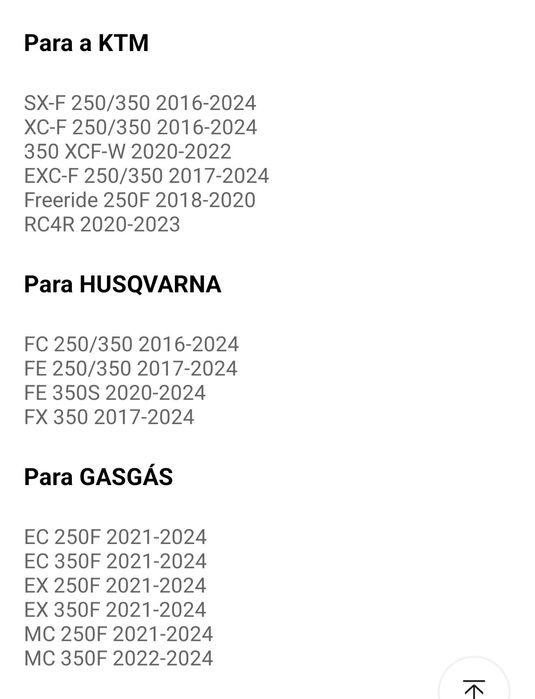 Escovas motor arranque ktm, husquvarna, gas gas, beta novas em caixa