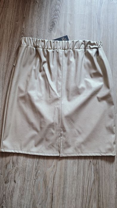 Złota nowa spódnica damska midi eko skóra L/XL