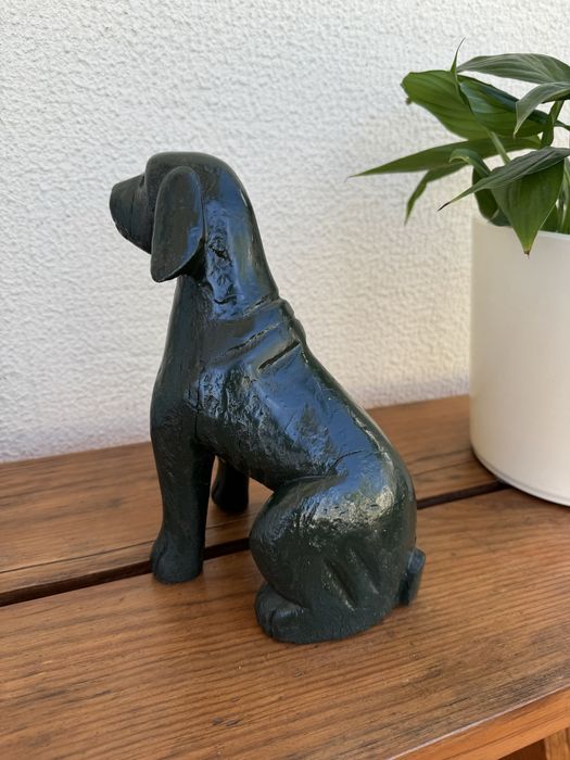 Figura do cão de madeira 22 cm Wooden dog figure