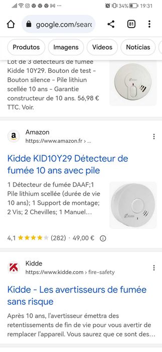 Detector de fumo marca kidde 7anos