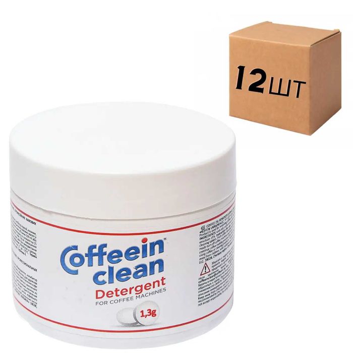Ящик професійного засобу Coffeein clean DETERGENT для видалення кавових олій 100 табл х 1,3 г (у ящику 12 шт)