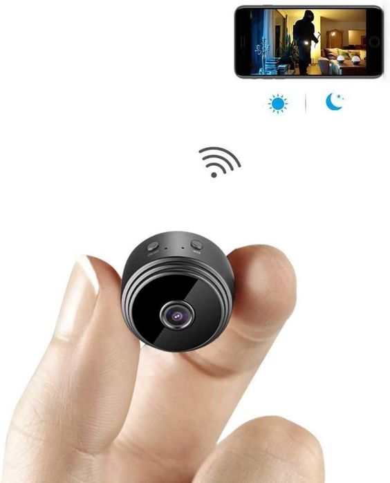 Micro Mini Câmara Espiã Wi-Fi Full HD 1080P Visão Noturna Magnética NOVA