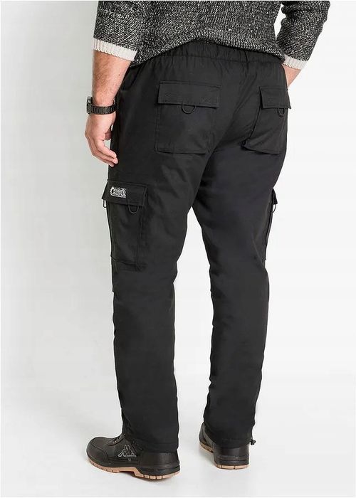 B.P.C męskie spodnie czarne ocieplane z gumką w talii ^60