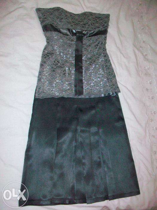 Gorset spódnica satyna roz.S 36