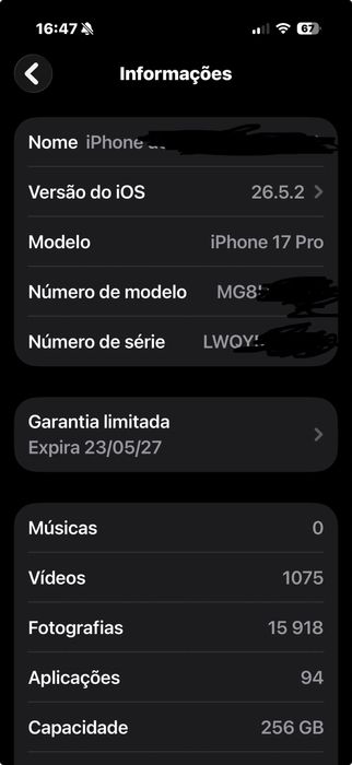 Iphone 17pro - igual a novo -  c/garantia
