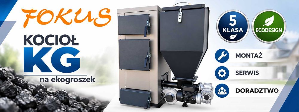 Kocioł piec na eko groszek - KG 10kW 5 klasa ecodesign transport gratis do 100m2