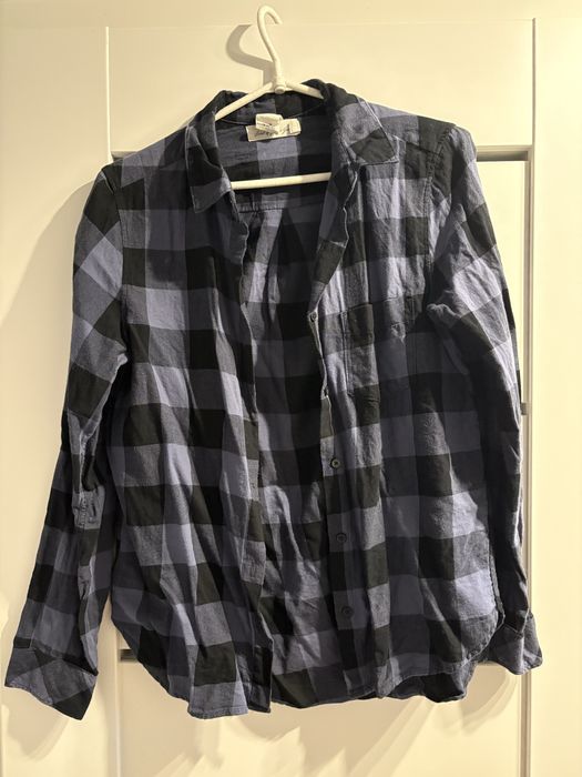 koszula w kratę granatowa